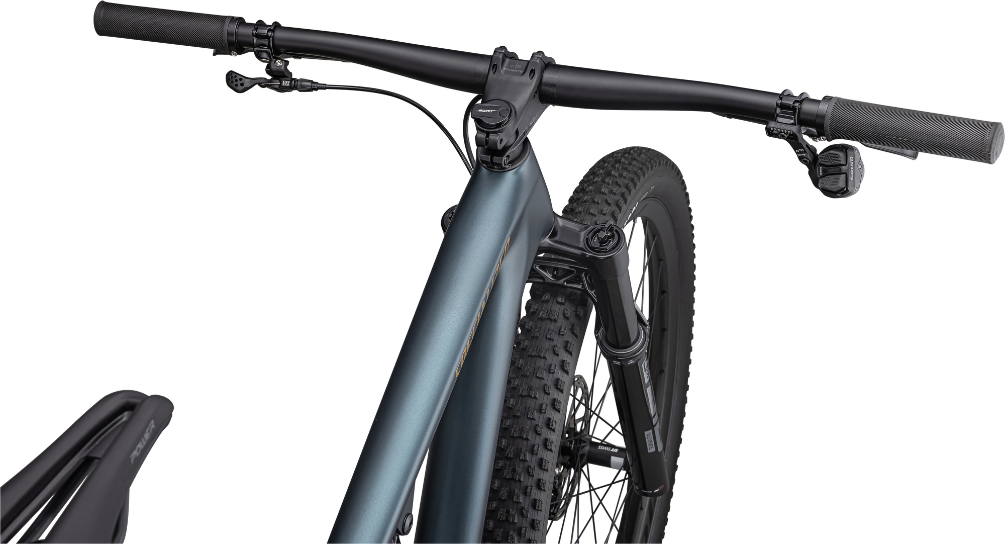 Specialized Epic Evo Pro LTD - SRAM XO AXS, RockShox Ultimate - Satin Metallic Deep Lake / Harvest Gold Metallic