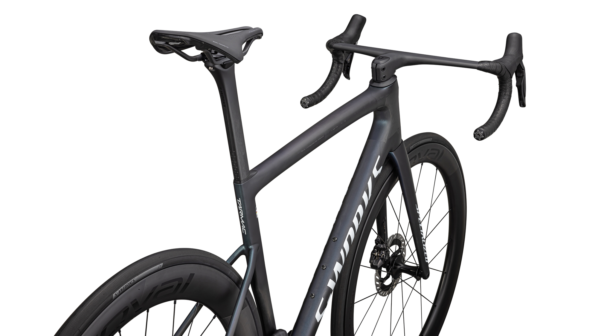 Specialized S-Works Tarmac SL8 - Shimano Dura-Ace Di2 - Satin Carbon / Viavi Cynan Blue / Viavi Silver-Blue Pearl Fade / Gloss Metallic White Silver