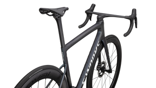 Specialized S-Works Tarmac SL8 - Shimano Dura-Ace Di2 - Satin Carbon / Viavi Cynan Blue / Viavi Silver-Blue Pearl Fade / Gloss Metallic White Silver