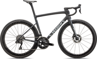 Specialized S-Works Tarmac SL8 - Shimano Dura-Ace Di2 - Satin Carbon / Viavi Cynan Blue / Viavi Silver-Blue Pearl Fade / Gloss Metallic White Silver