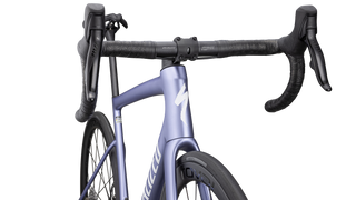 Specialized Tarmac SL8 Expert - SRAM Rival AXS - Satin Powder Indigo Tint Over Silver Dust / White