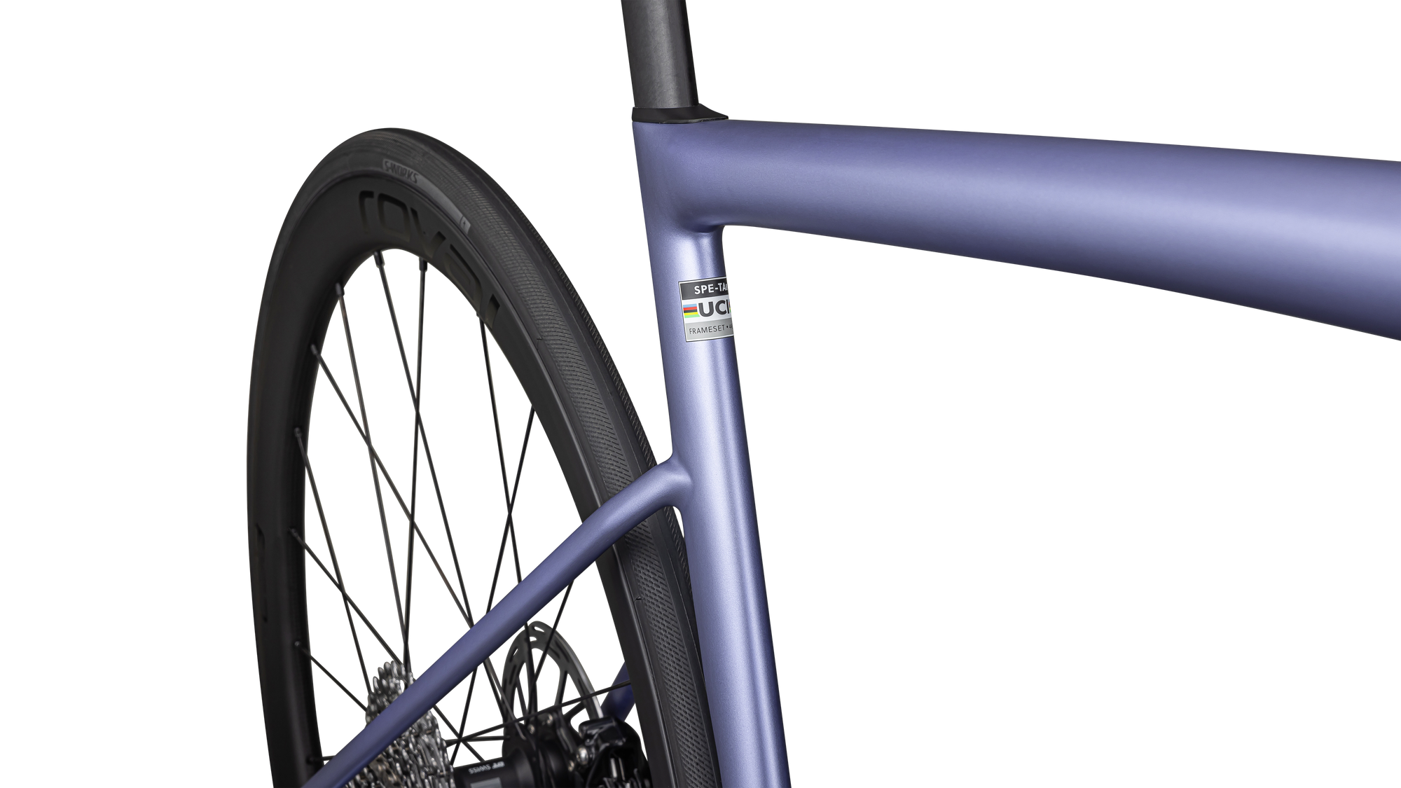 Specialized Tarmac SL8 Expert - SRAM Rival AXS - Satin Powder Indigo Tint Over Silver Dust / White