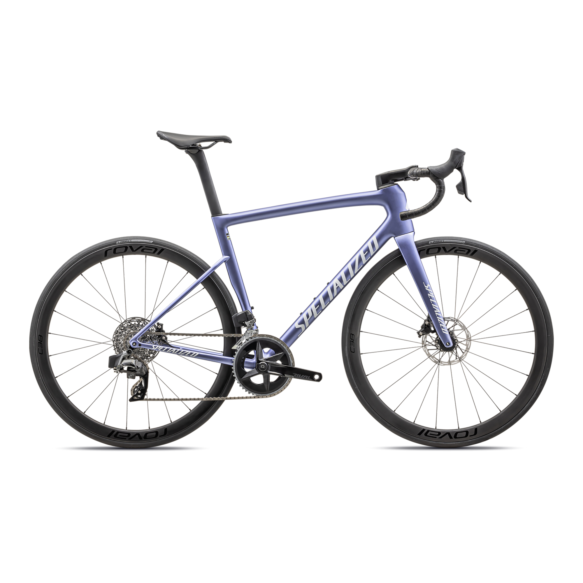 Specialized Tarmac SL8 Expert - SRAM Rival AXS - Satin Powder Indigo Tint Over Silver Dust / White
