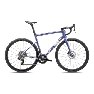 Specialized Tarmac SL8 Expert - SRAM Rival AXS - Satin Powder Indigo Tint Over Silver Dust / White