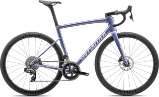 Specialized Tarmac SL8 Expert - SRAM Rival AXS - Satin Powder Indigo Tint Over Silver Dust / White