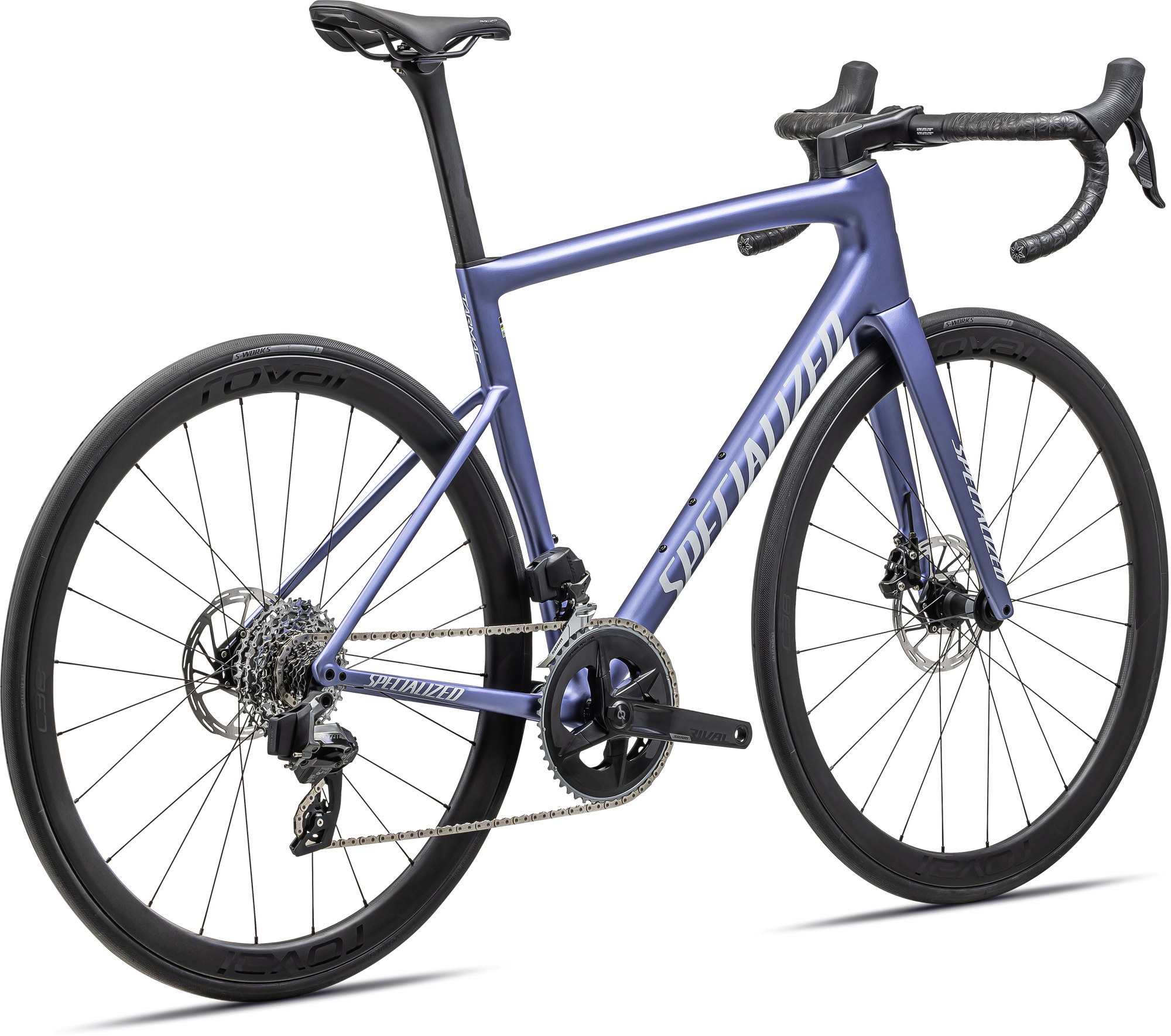 Specialized Tarmac SL8 Expert - SRAM Rival AXS - Satin Powder Indigo Tint Over Silver Dust / White