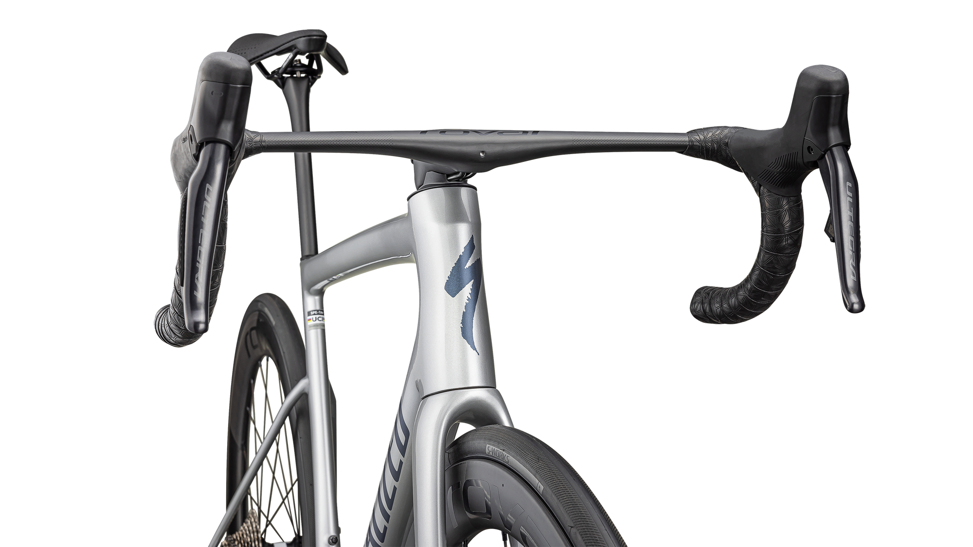 Specialized Tarmac SL8 Pro - Shimano Ultegra Di2 - Gloss Liquid Silver / Satin Blue Pearl Over Black Liquid Metal