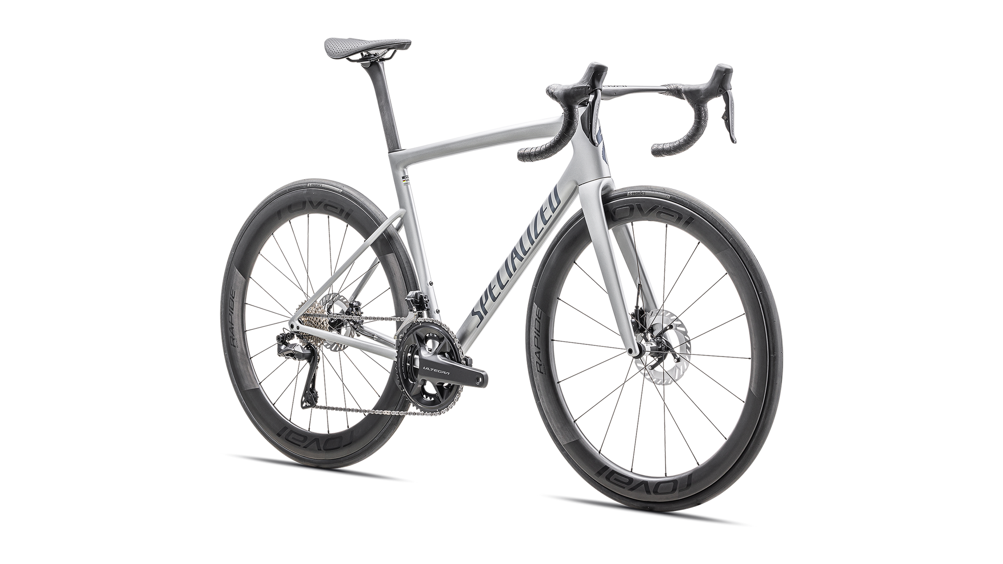 Specialized Tarmac SL8 Pro - Shimano Ultegra Di2 - Gloss Liquid Silver / Satin Blue Pearl Over Black Liquid Metal