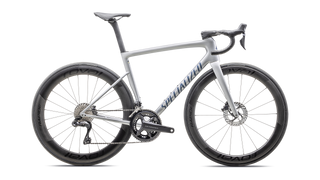 Specialized Tarmac SL8 Pro - Shimano Ultegra Di2 - Gloss Liquid Silver / Satin Blue Pearl Over Black Liquid Metal