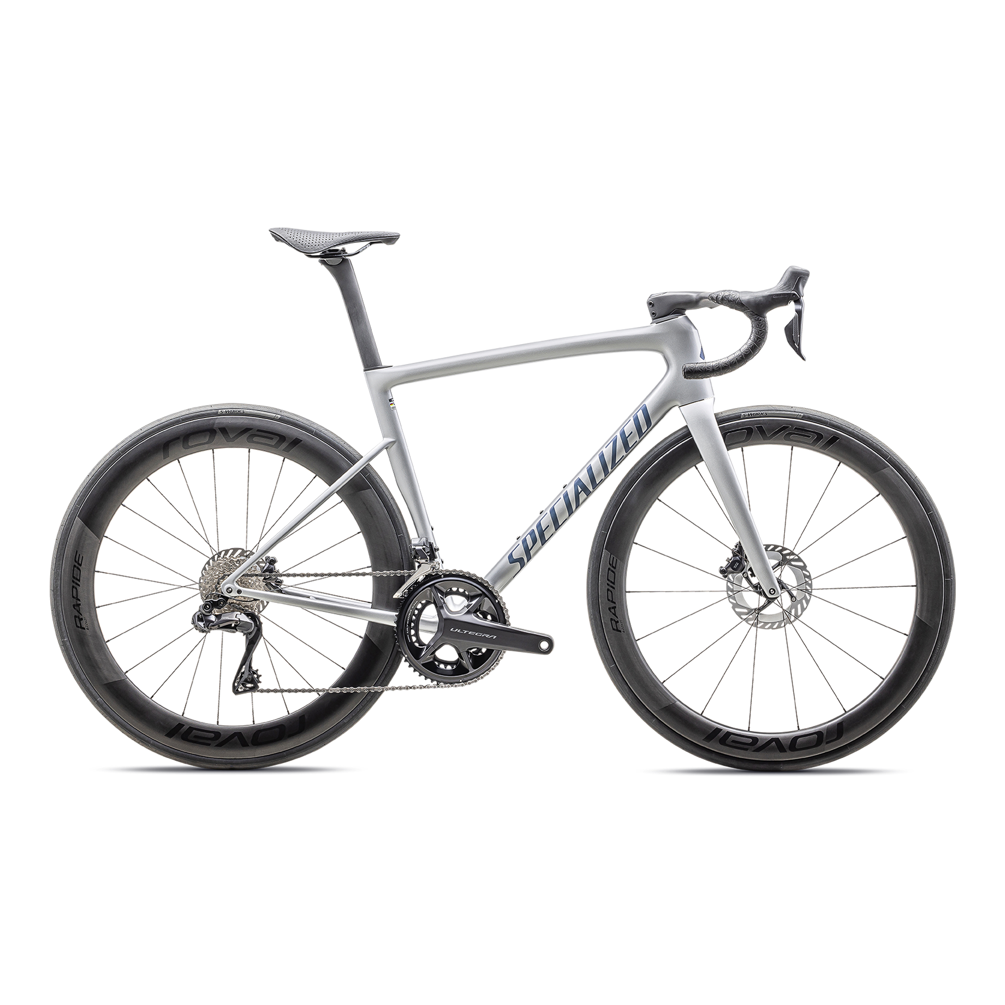 Specialized Tarmac SL8 Pro - Shimano Ultegra Di2 - Gloss Liquid Silver / Satin Blue Pearl Over Black Liquid Metal