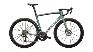 Specialized S-Works Tarmac SL8 - Shimano Dura-Ace Di2 - Gloss Premium Fjord Metallic / White Metallic Silver
