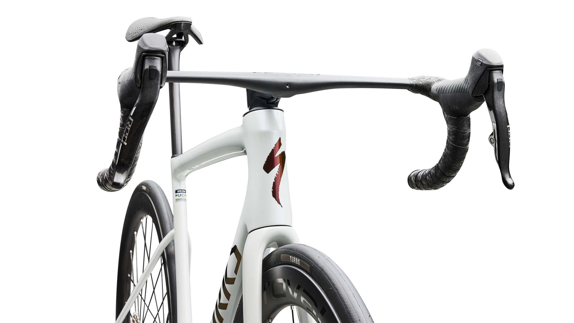 Specialized S-Works Tarmac SL8 - SRAM RED AXS - Gloss Metallic White Silver / Pearl / Black