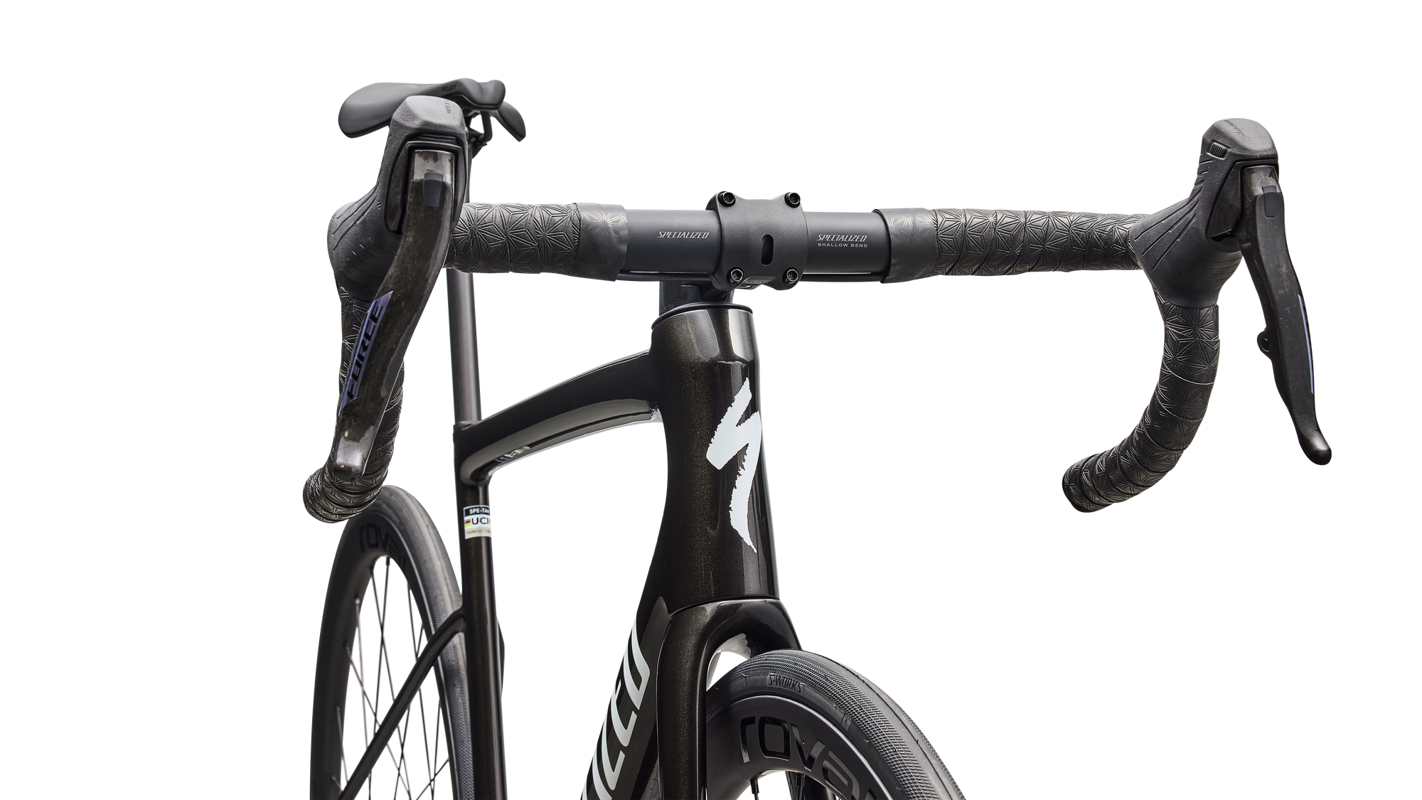 Specialized Tarmac SL8 Expert - SRAM Force AXS  - Gloss Obsidian Metallic / 25% Cqv Reflex Super Red Pearl Over White