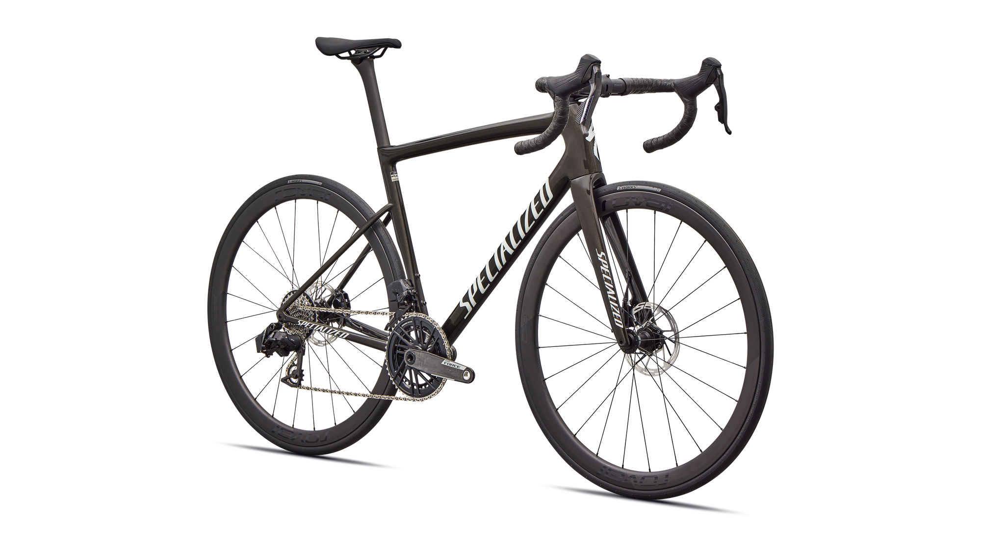 Specialized Tarmac SL8 Expert - SRAM Force AXS  - Gloss Obsidian Metallic / 25% Cqv Reflex Super Red Pearl Over White