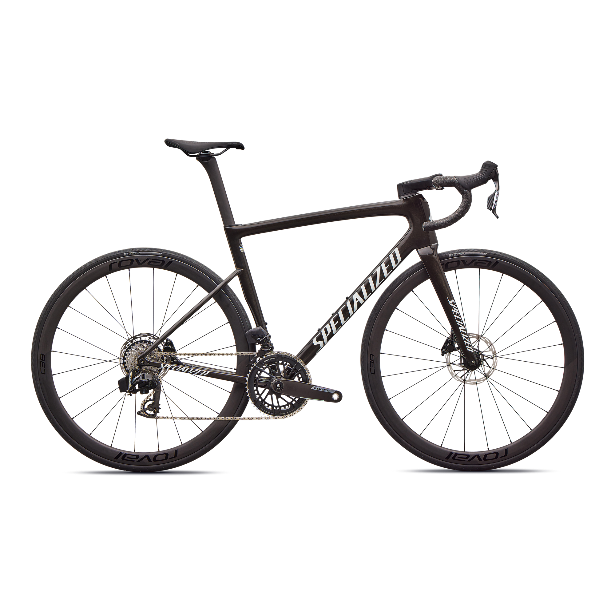 Specialized Tarmac SL8 Expert - SRAM Force AXS  - Gloss Obsidian Metallic / 25% Cqv Reflex Super Red Pearl Over White