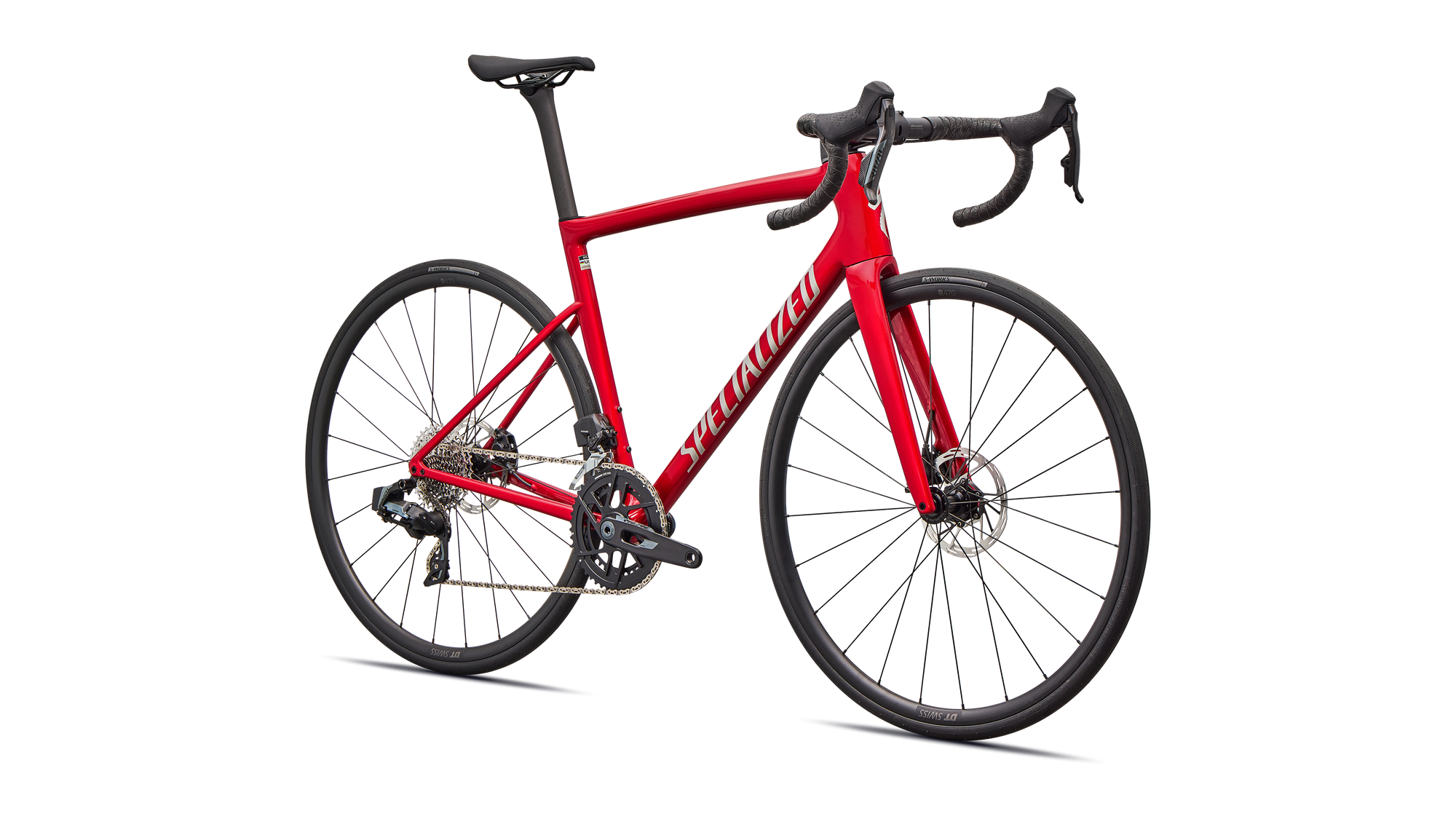 Specialized Tarmac SL8 Comp - SRAM Rival AXS  - Gloss Red Tint Over Silver Dust / Silver Dust