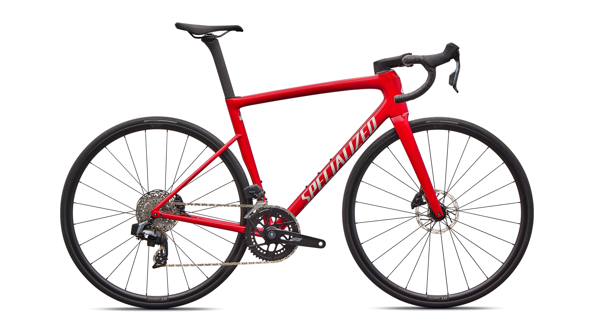 Specialized Tarmac SL8 Comp - SRAM Rival AXS  - Gloss Red Tint Over Silver Dust / Silver Dust