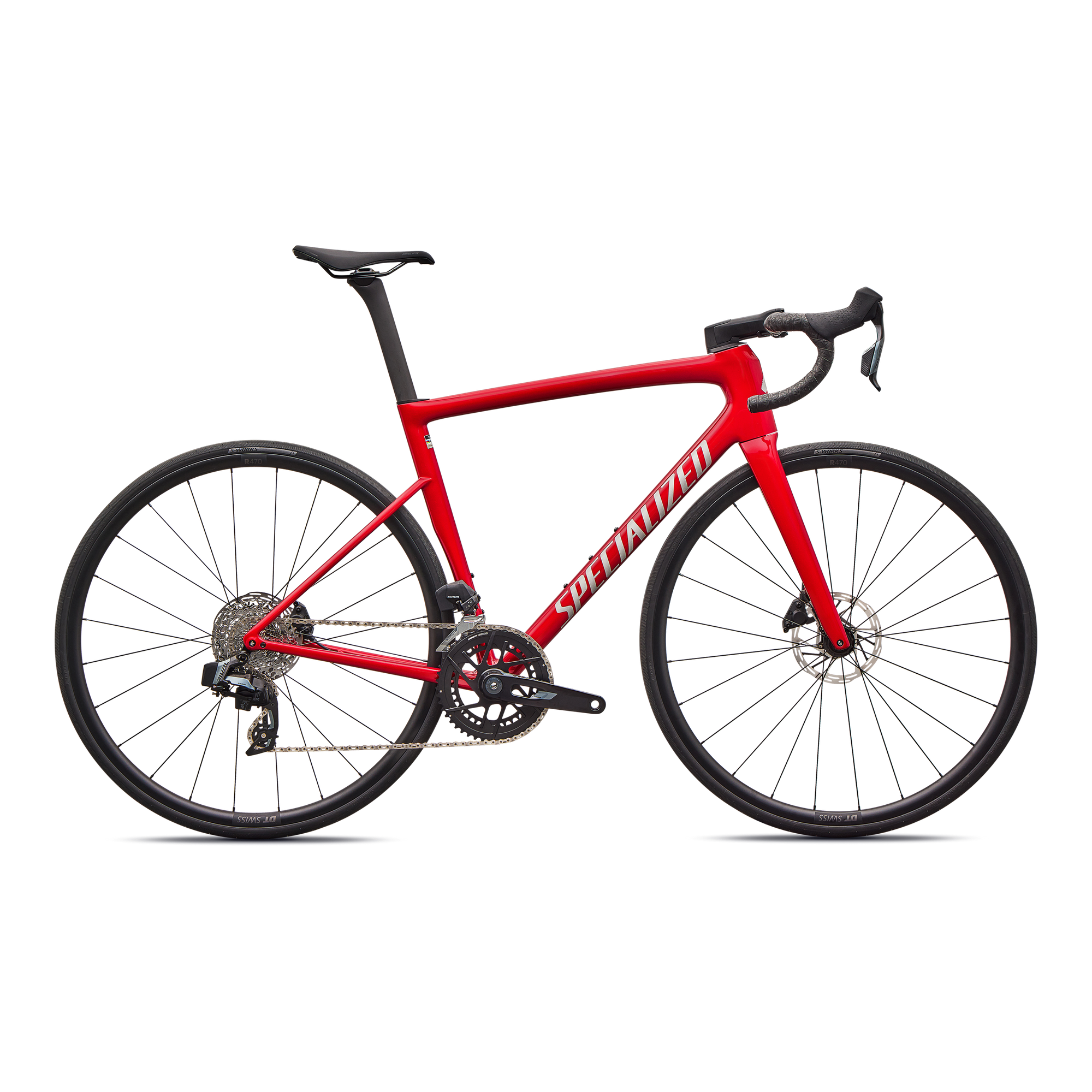 Specialized Tarmac SL8 Comp - SRAM Rival AXS  - Gloss Red Tint Over Silver Dust / Silver Dust
