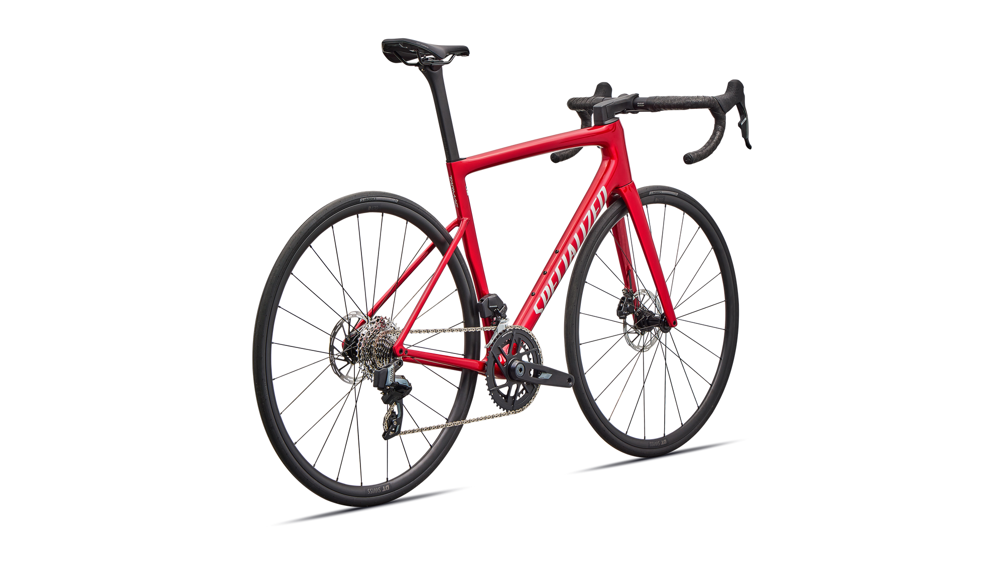 Specialized Tarmac SL8 Comp - SRAM Rival AXS  - Gloss Red Tint Over Silver Dust / Silver Dust