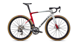Specialized S-Works Tarmac SL9 - SRAM RED AXS - Gloss White Silver Metallic / Gloss Ruby Metallic / Obsidian Metallic