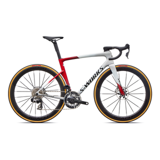 Specialized S-Works Tarmac SL9 - SRAM RED AXS - Gloss White Silver Metallic / Gloss Ruby Metallic / Obsidian Metallic