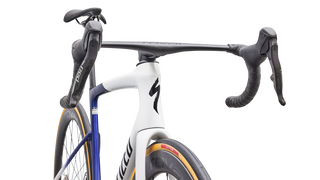 2027 Tarmac SL9 S-Level - SRAM RED AXS - Gloss White / Majesty Blue Metallic / Black