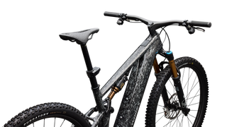Specialized S-Works Turbo Levo R - Gloss Shadow Silver Blended Speckle Over Carbon / Silver Dust