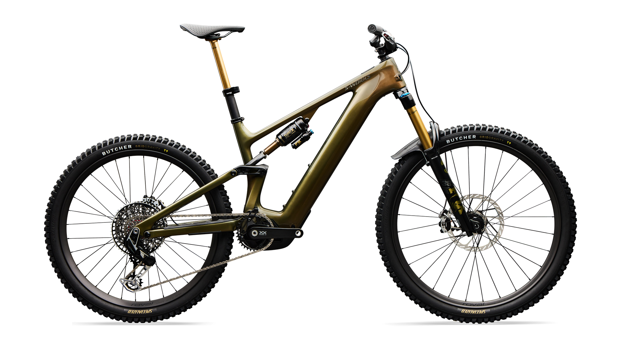 Specialized S-Works Turbo Levo 4 - Gloss Laurel Green / Burnt Gold / Chrome
