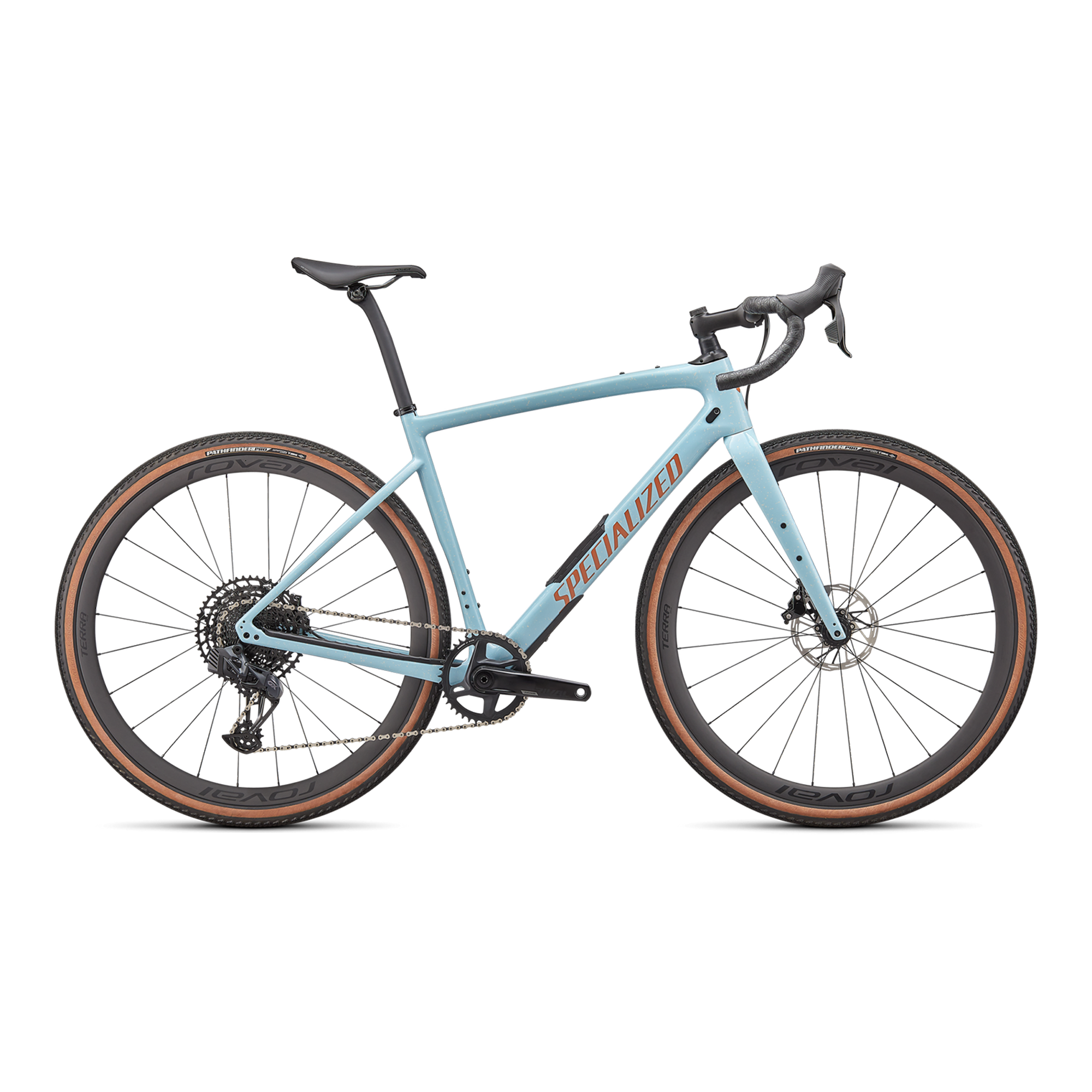 Specialized Diverge Expert Carbon - SRAM Rival eTAP AXS - Gloss Arctic Blue/Sand Speckle/Terra Cotta