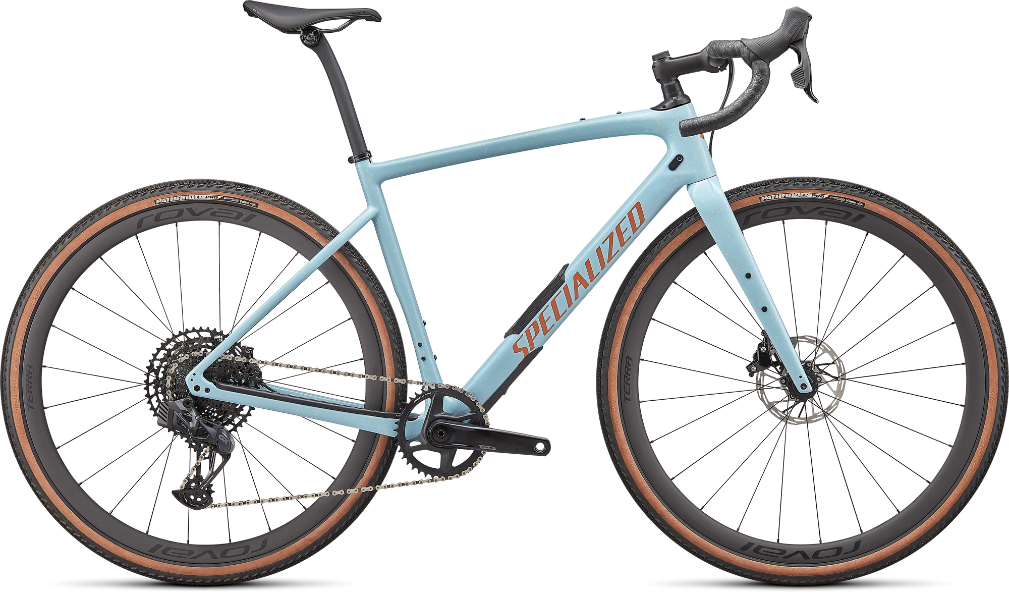 Specialized Diverge Expert Carbon - SRAM Rival eTAP AXS - Gloss Arctic Blue/Sand Speckle/Terra Cotta