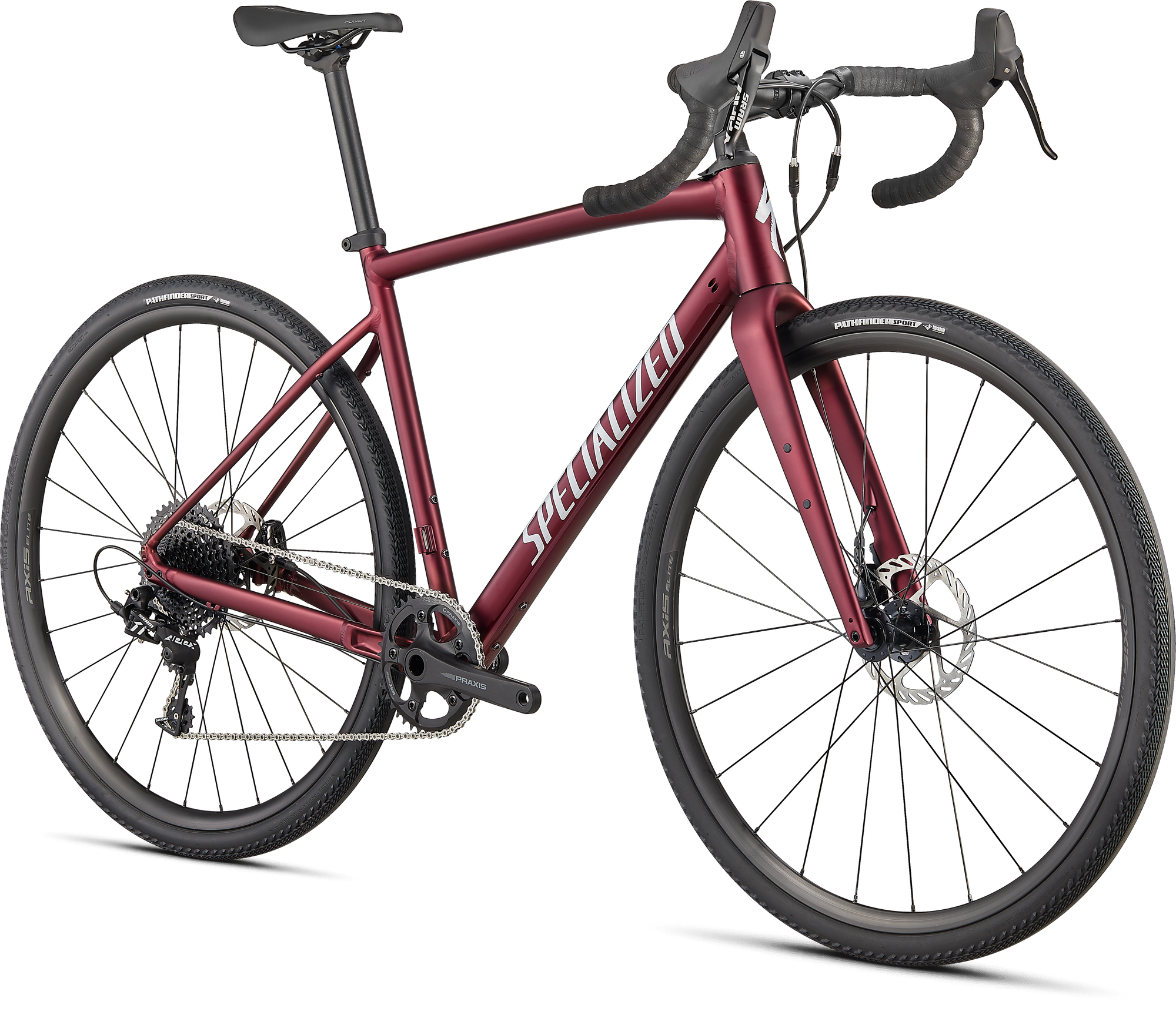 Specialized Diverge Comp E5 - SRAM Apex - Satin Maroon/Light Silver/Chrome/Clean