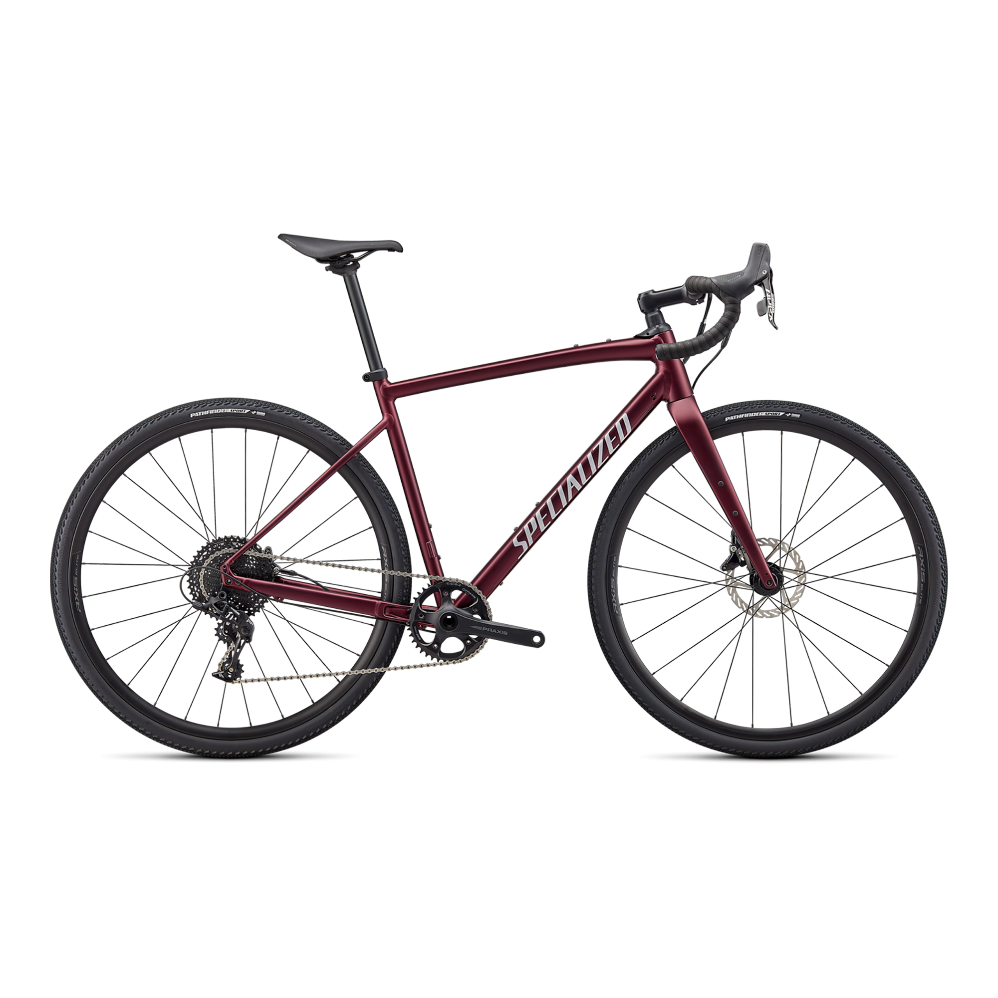 Specialized Diverge Comp E5 - SRAM Apex - Satin Maroon/Light Silver/Chrome/Clean