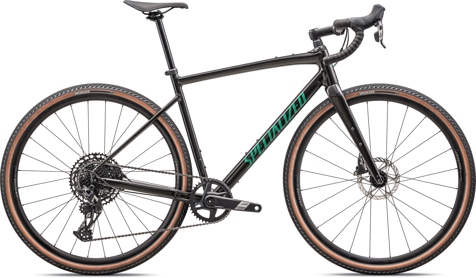 Specialized Diverge Comp E5 - SRAM Apex - Gloss Metallic Obsidian / Metallic Pine Green
