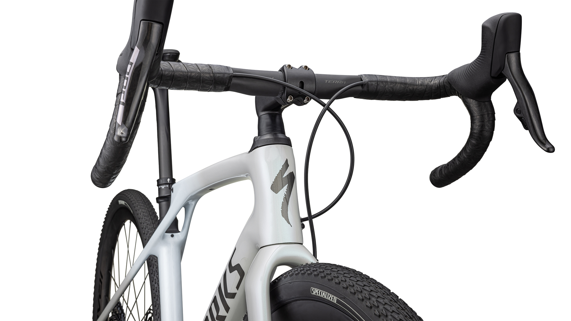 Specialized S-Works Diverge STR - SRAM RED eTAP AXS / XX1 Eagle AXS - Dove Grey+Eyris Pearl - Morning Mist / Eyris Pearl  / Smoke