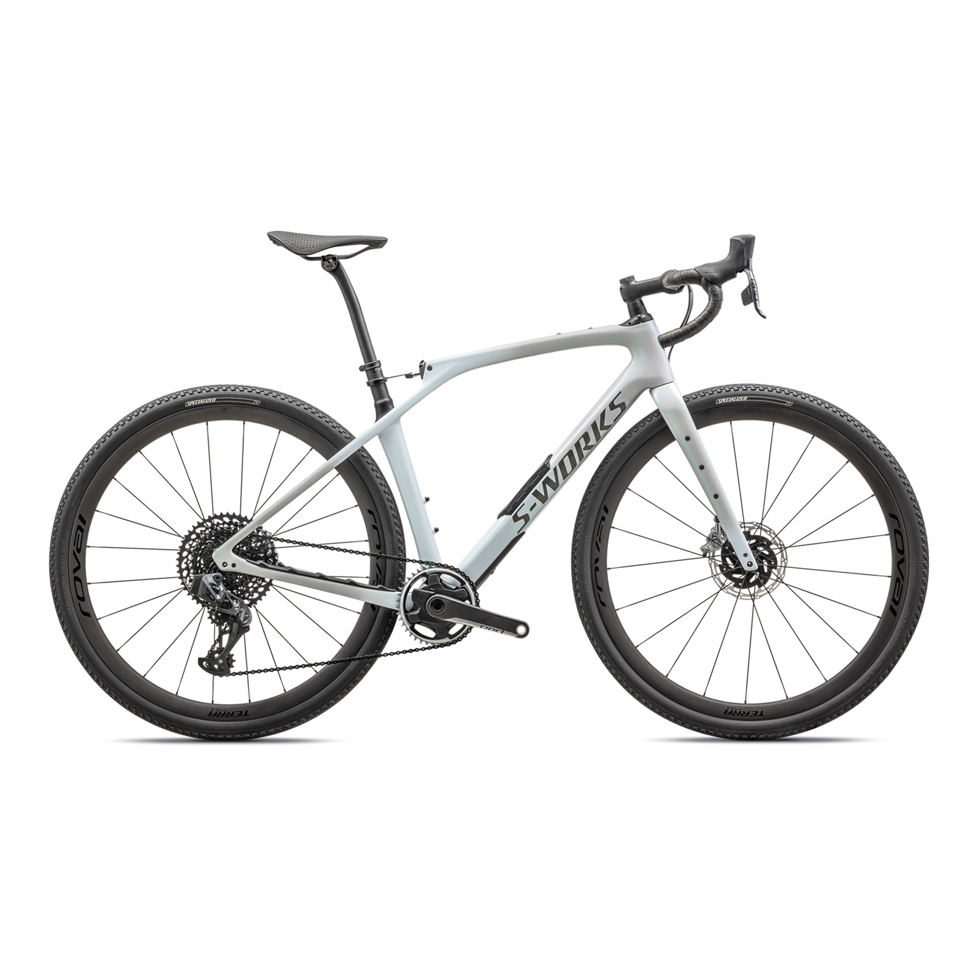 Specialized S-Works Diverge STR - SRAM RED eTAP AXS / XX1 Eagle AXS - Dove Grey+Eyris Pearl - Morning Mist / Eyris Pearl  / Smoke
