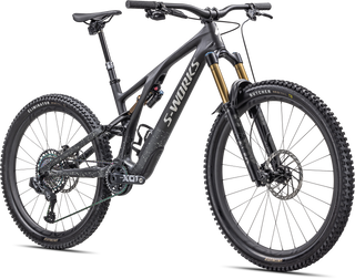 Specialized S-Works Stumpjumper EVO - SRAM XX1 AXS, FOX Factory - Satin Carbon / Brushed Liquid Black Metal / Limestone / Brushed Chrome