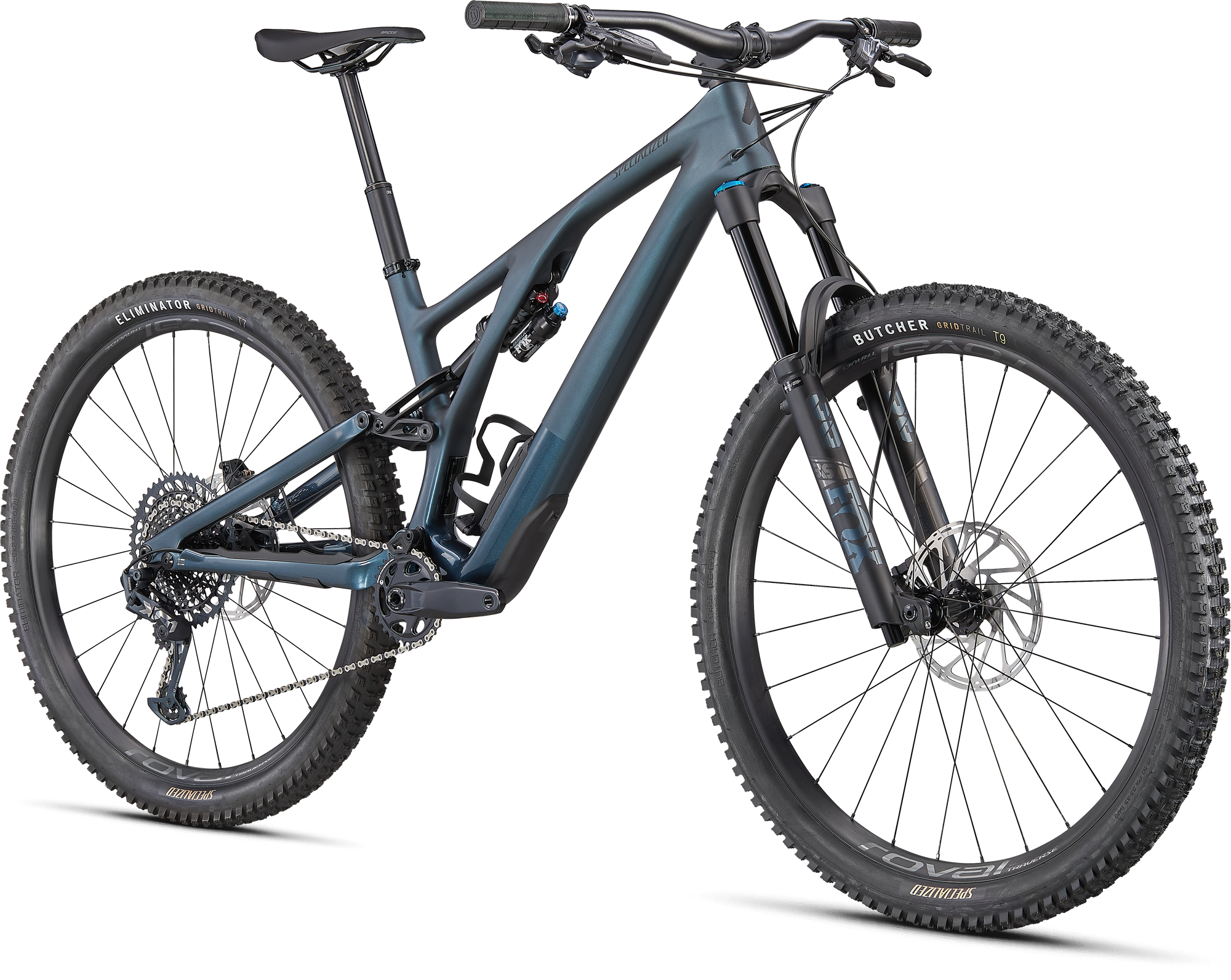Specialized Stumpjumper Evo Expert - SRAM X01, FOX Performance Elite - Satin Cast Battleship / Gloss Cast Battleship / Black