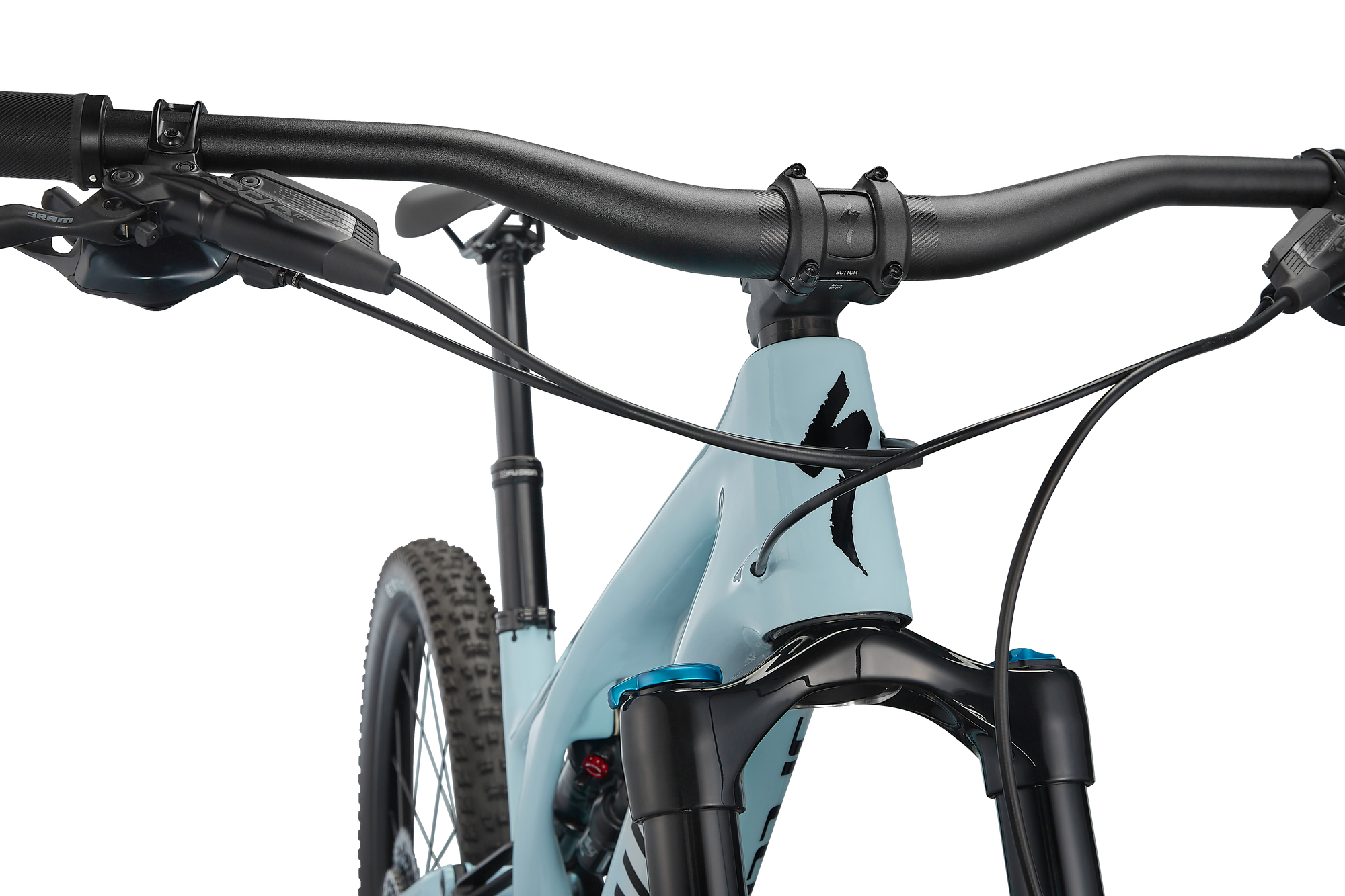 Specialized Stumpjumper EVO Comp - SRAM GX Eagle, FOX Rhythm - Gloss Arctic Blue / Black