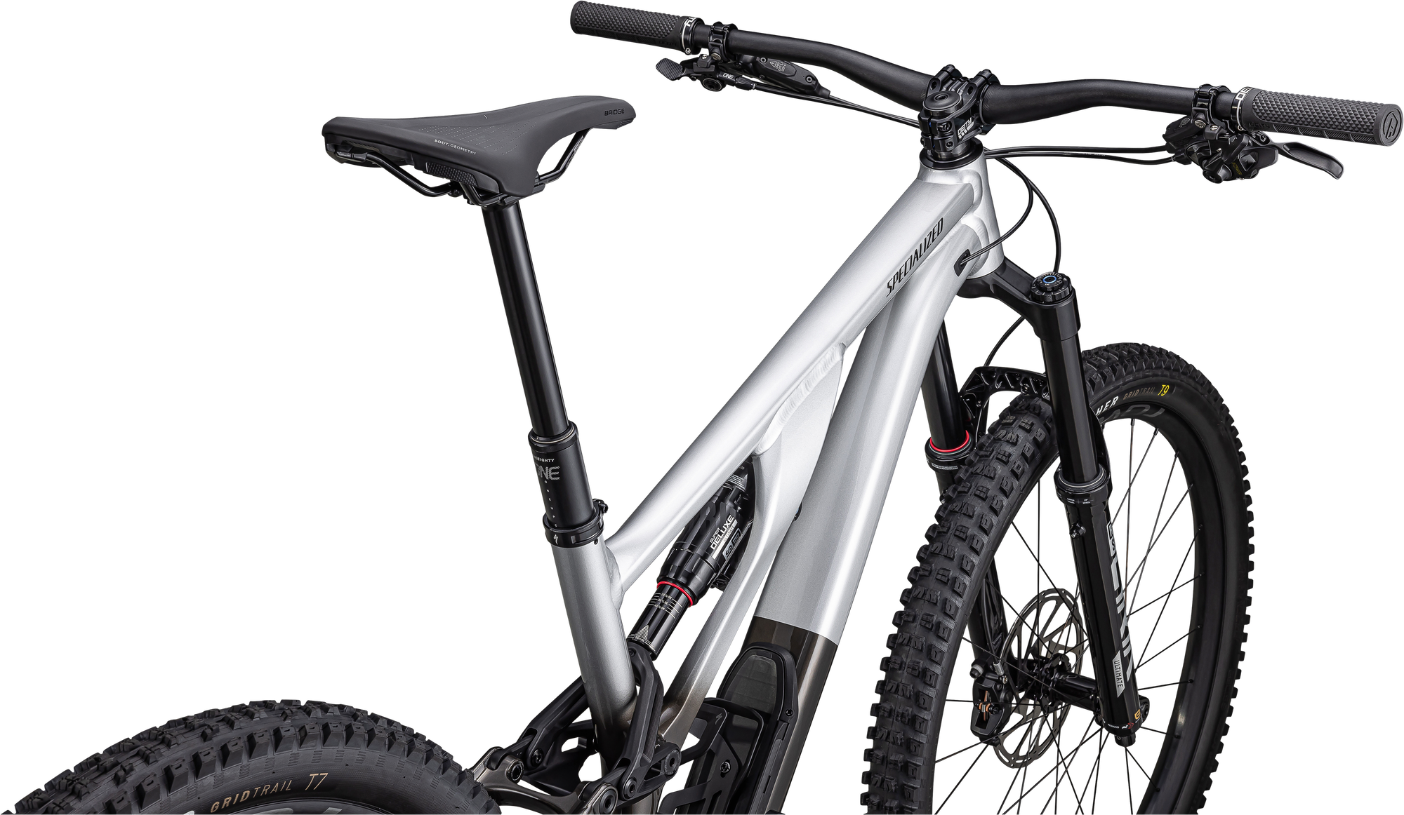 Specialized Stumpjumper EVO Elite Alloy - SRAM GX Eagle, RockShox Ultimate - Gloss Silver Dust / Black Tint