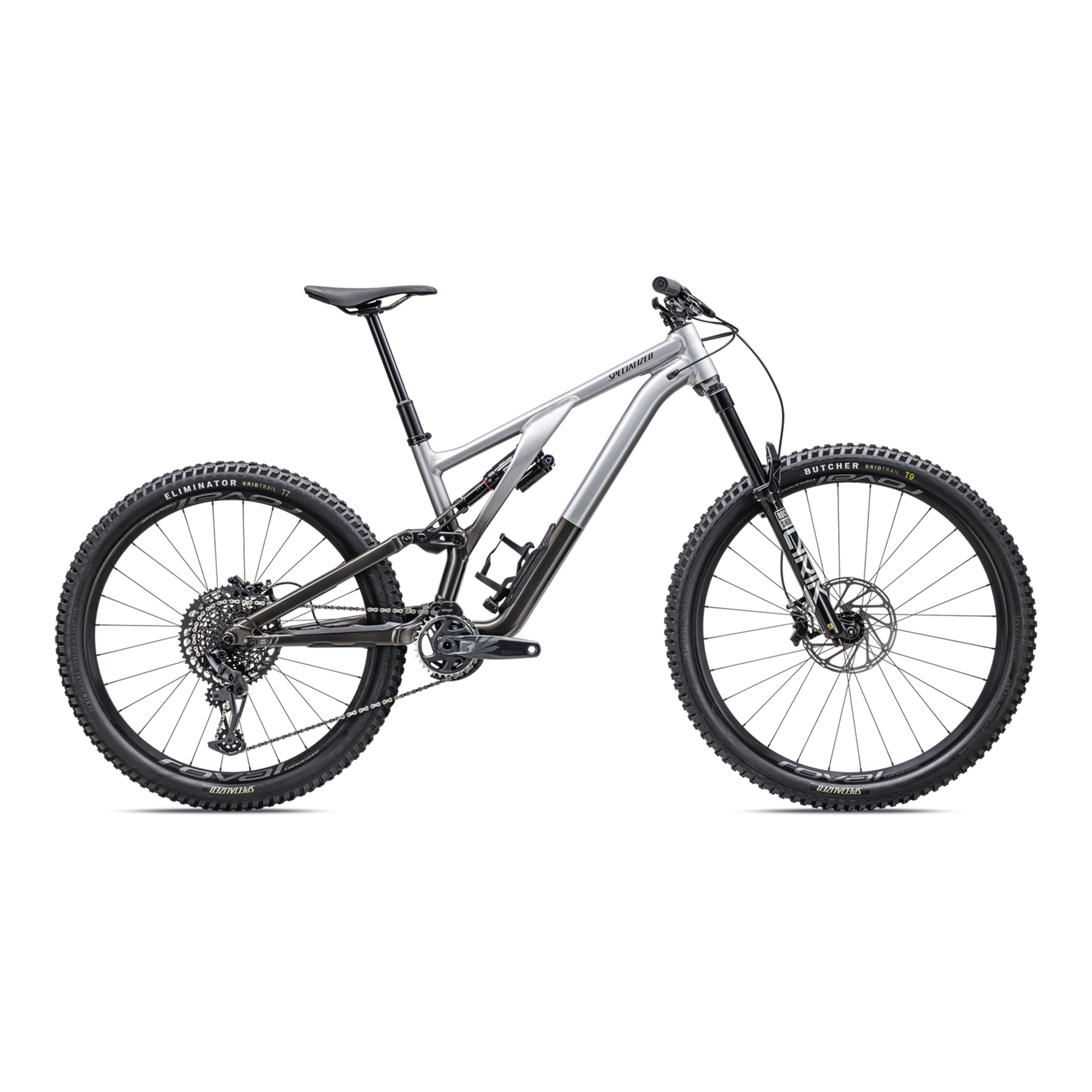 Specialized Stumpjumper EVO Elite Alloy - SRAM GX Eagle, RockShox Ultimate - Gloss Silver Dust / Black Tint