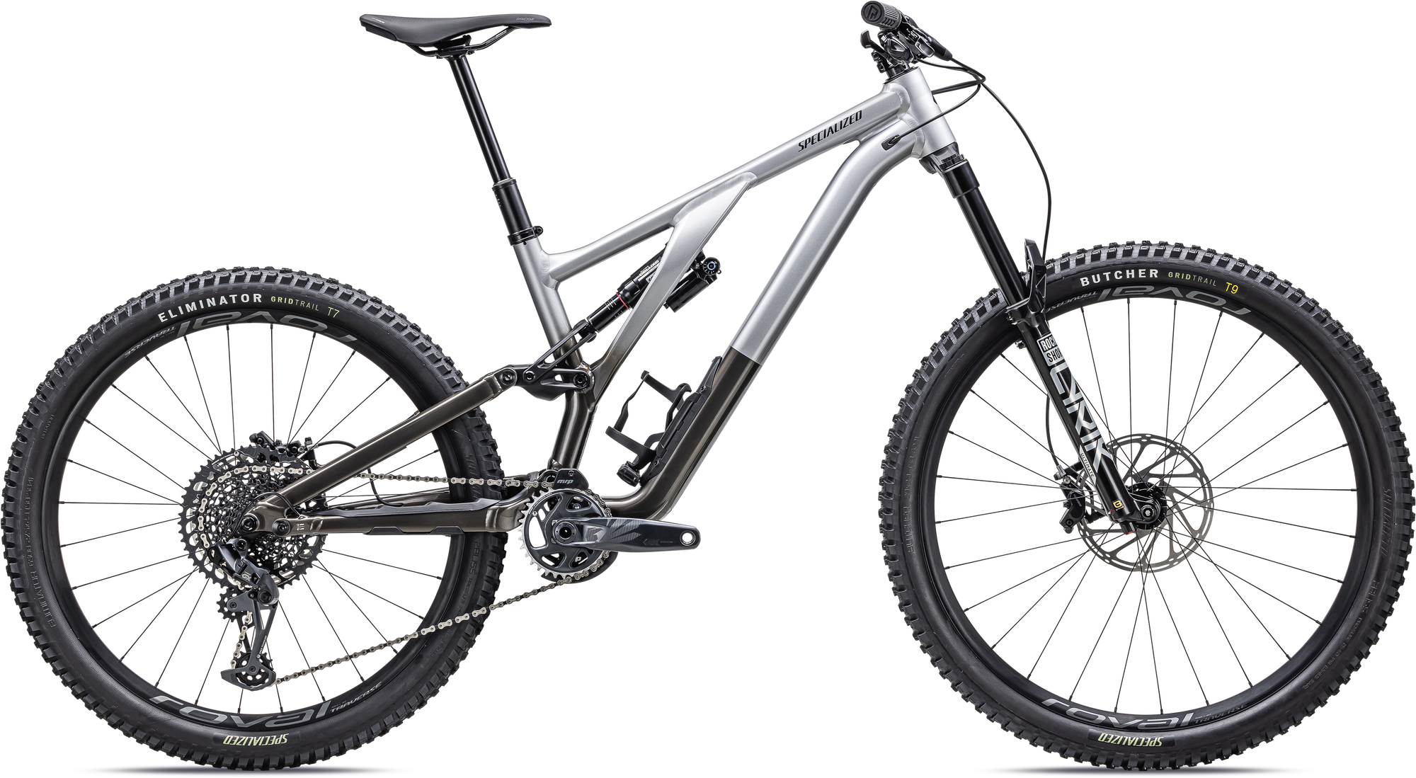 Specialized Stumpjumper EVO Elite Alloy - SRAM GX Eagle, RockShox Ultimate - Gloss Silver Dust / Black Tint