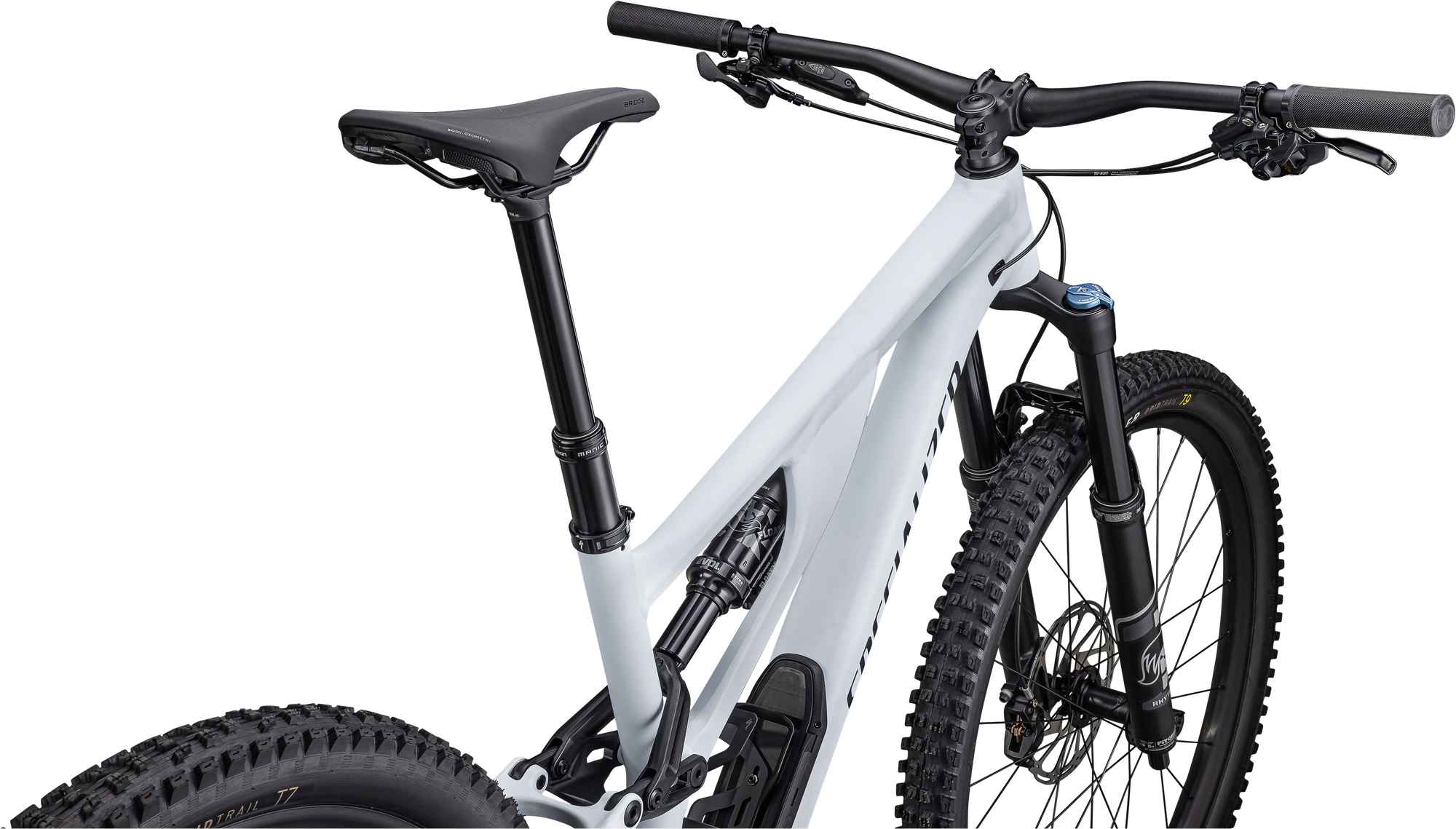 Specialized Stumpjumper EVO Comp Alloy - SRAM NX Eagle, FOX Rhyhm - Satin Morning Mist / Dark Navy