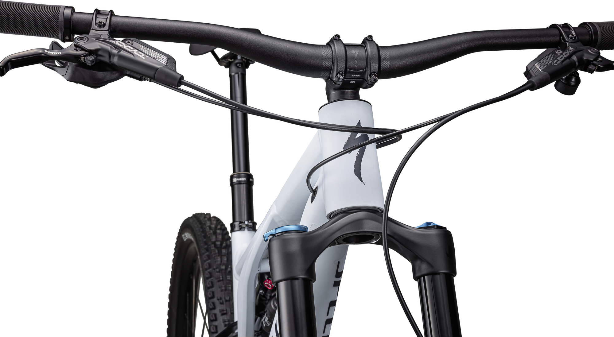 Specialized Stumpjumper EVO Comp Alloy - SRAM NX Eagle, FOX Rhyhm - Satin Morning Mist / Dark Navy