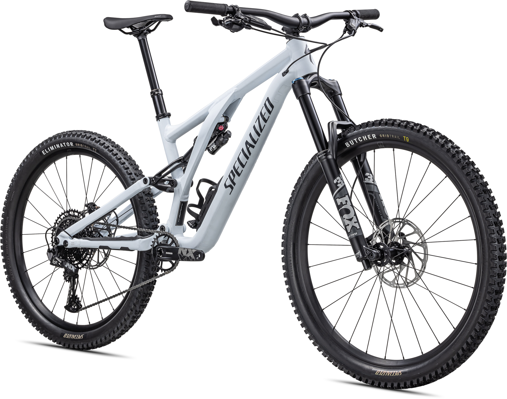 Specialized Stumpjumper EVO Comp Alloy - SRAM NX Eagle, FOX Rhyhm - Satin Morning Mist / Dark Navy