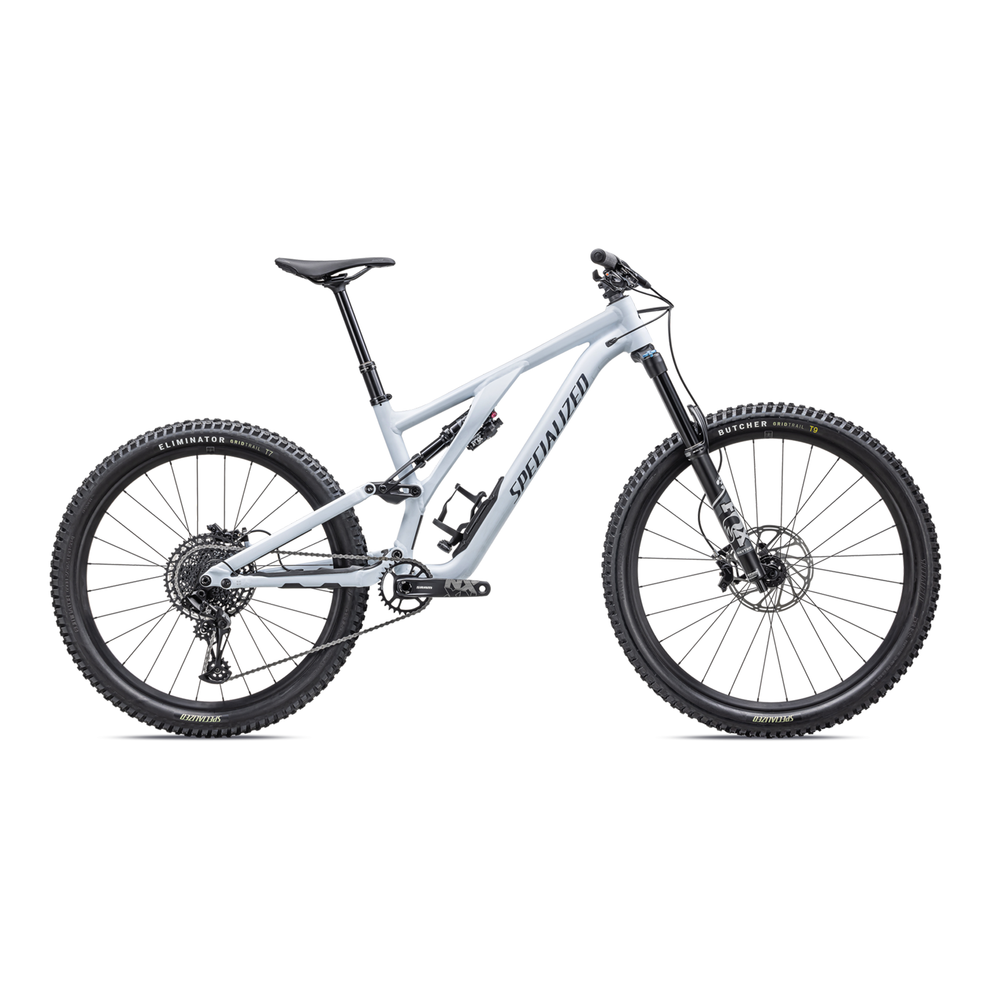 Specialized Stumpjumper EVO Comp Alloy - SRAM NX Eagle, FOX Rhyhm - Satin Morning Mist / Dark Navy