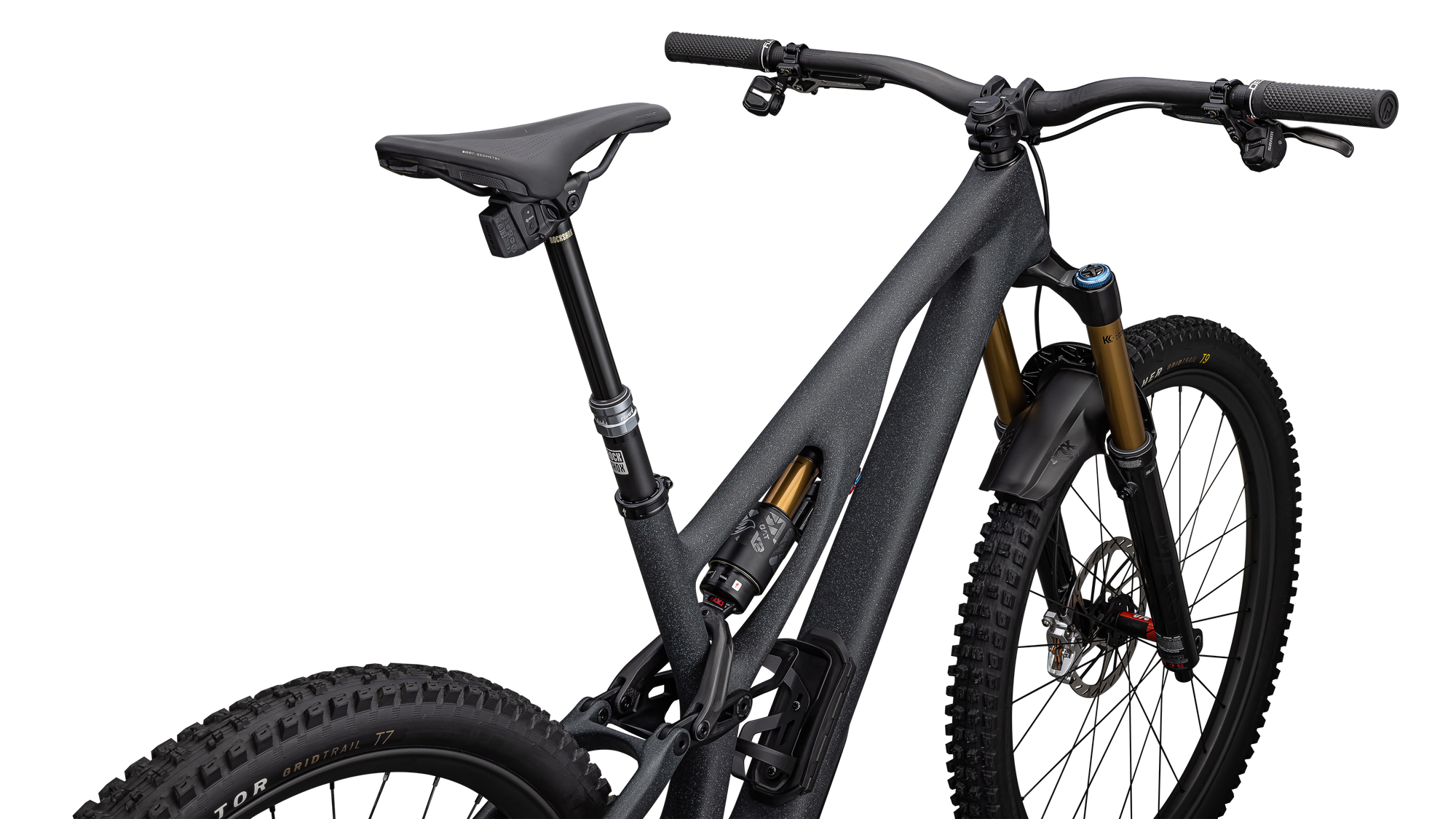 Specialized S-Works Stumpjumper EVO T-Type - SRAM X0 AXS, FOX Factory - Satin Smoke / Cool Grey / Electric Green / Gloss Smoke Liquid Metal