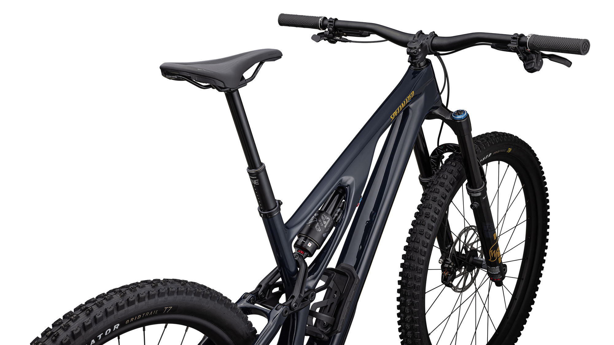 Specialized Stumpjumper EVO Expert - SRAM GX AXS, FOX Performance Elite - Gloss Dark Navy / Harvest Gold
