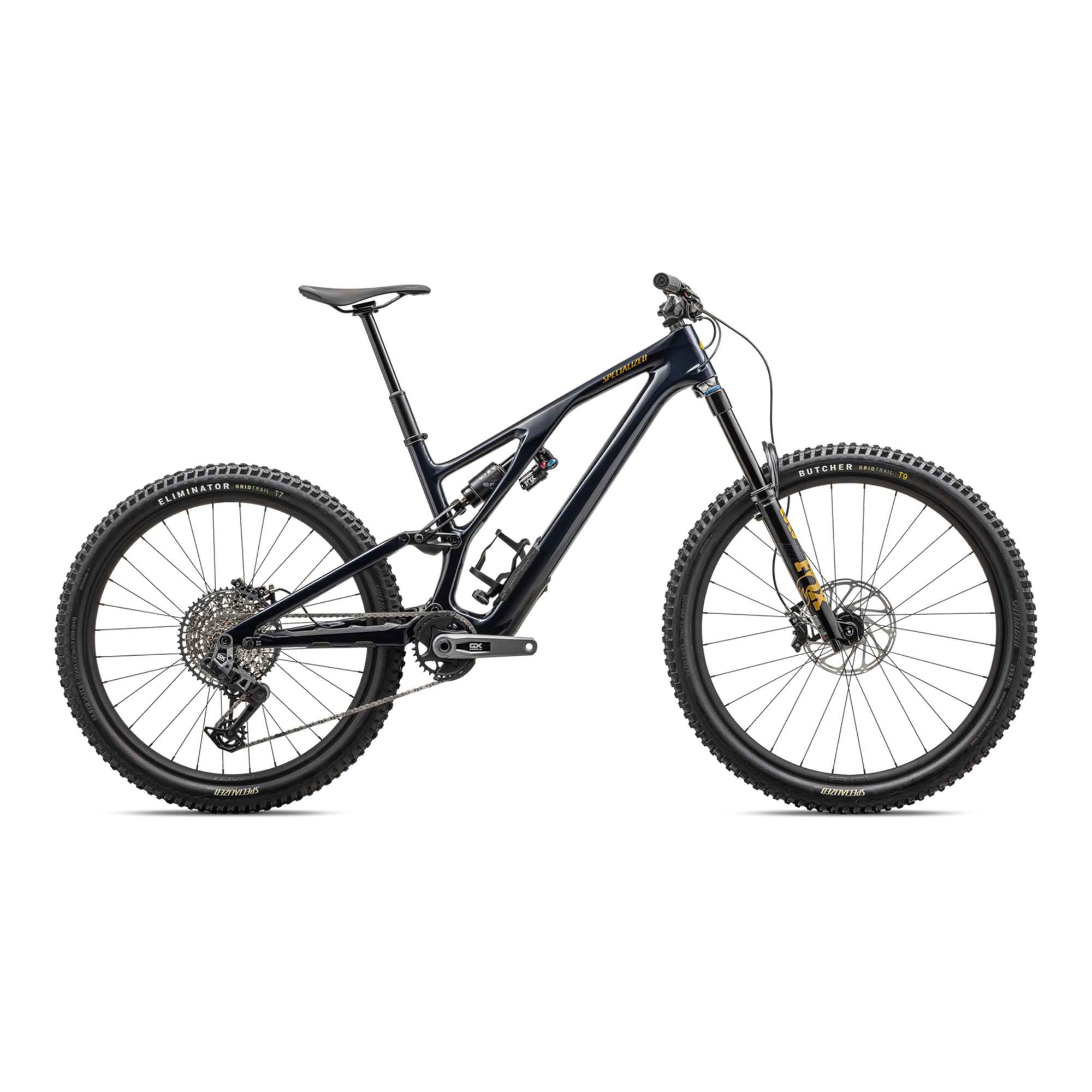 Specialized Stumpjumper EVO Expert - SRAM GX AXS, FOX Performance Elite - Gloss Dark Navy / Harvest Gold