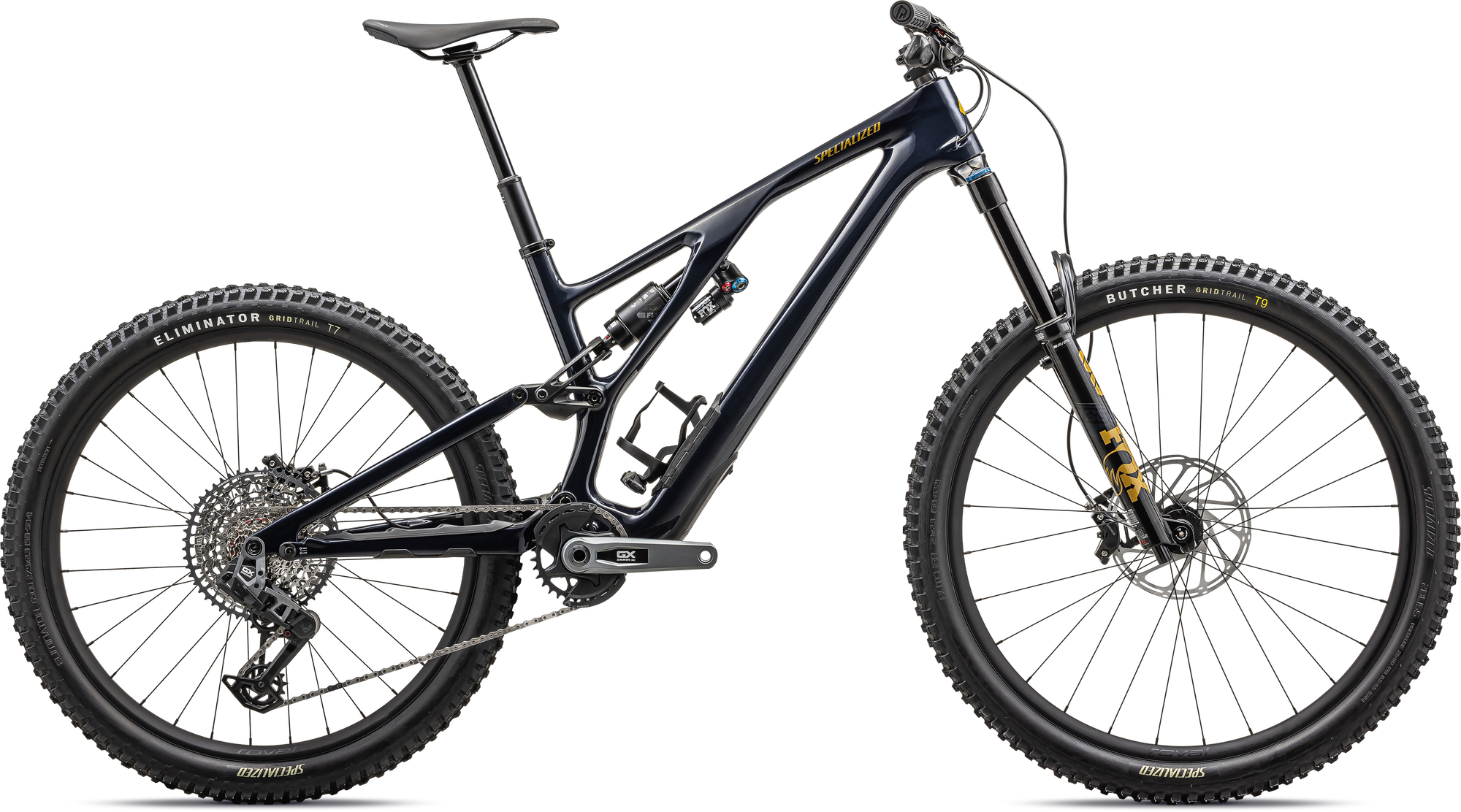 Specialized Stumpjumper EVO Expert - SRAM GX AXS, FOX Performance Elite - Gloss Dark Navy / Harvest Gold