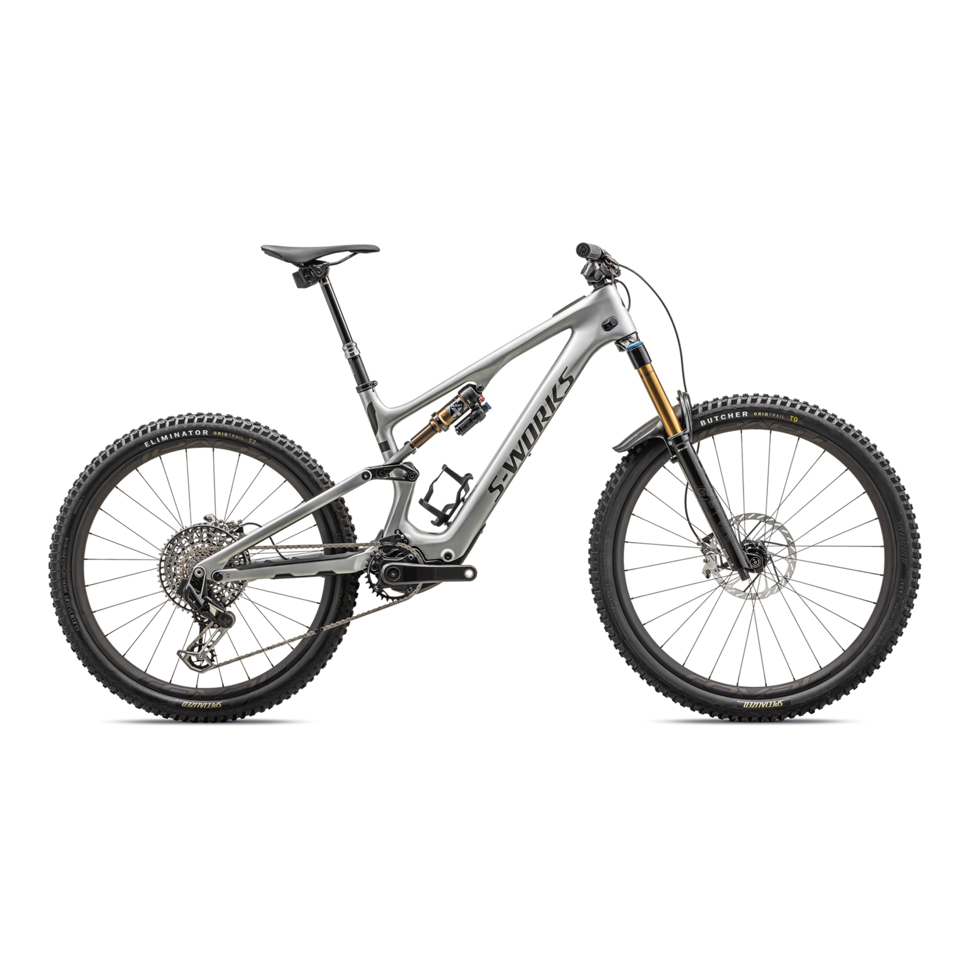 Specialized S-Works Turbo Levo SL 2 Carbon - Gloss Brushed Black Liquid Metal / Satin Black Chrome Foil